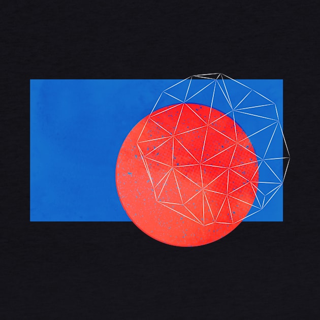 Geometric Abstract Parametric Design (Conections Red and blue) by myyylla